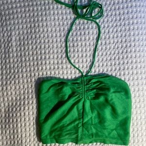 ZARA KELLY GREEN HALTER BANDEAU